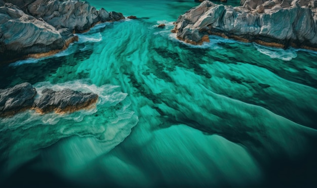 Smaragdkust van Sardinië Close-up van natuurlijke textuur in transparant turkoois zeewater