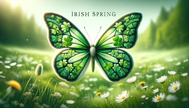 Smaragdvlinder viert de Ierse lente met Shamrockvleugels