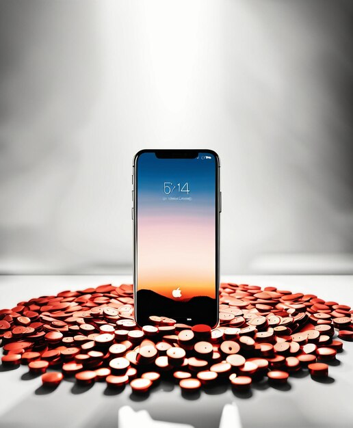 Умный apple iphone макеты из закаленного стекла 3D рендеринг обои фон hd