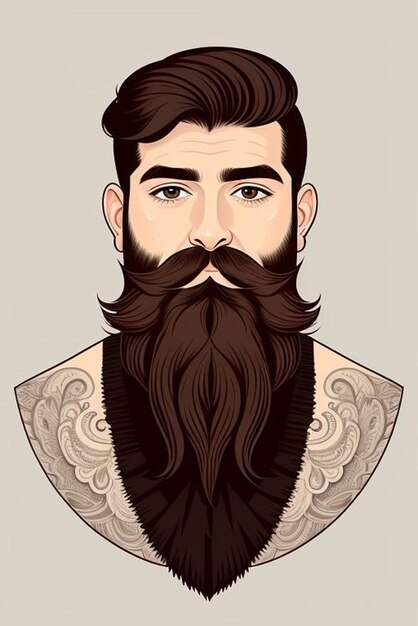 Smart bearded model Illustration