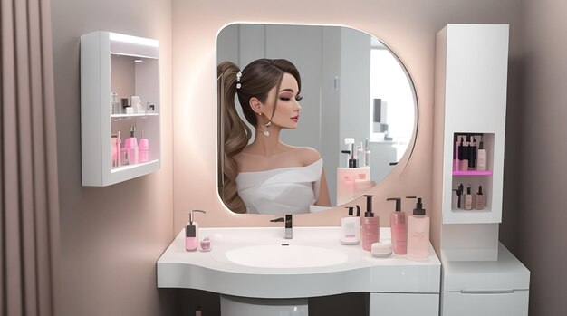 Premium AI Image  Smart Beauty Vanity