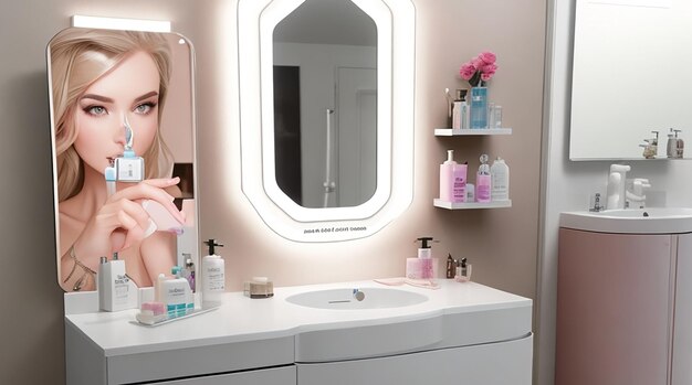 Premium AI Image  Smart Beauty Vanity