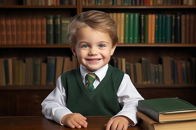 Smart boy schoolboy back to school