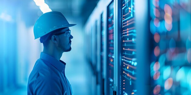 smart building with ai tech autonomously monitors and manages utilities using sensors concept smart buildings ai technology utilities management sensor networks autonomous systems