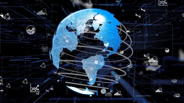 Smart business data analytic technology abstract