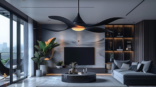 A Smart Ceiling Fan With Adjustable Speed Background