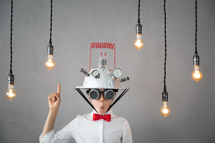 Photo smart child pretend to be businessmen