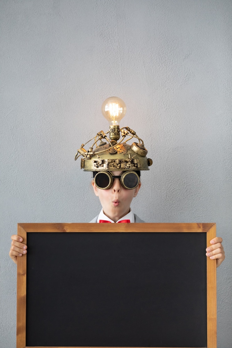 Photo smart child pretend to be businessmen