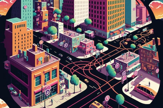 Smart cities and wireless networks abstract visuals and the internet of things