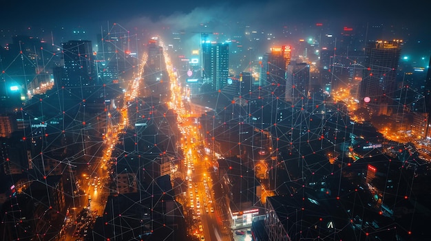 Smart City and network connection concept