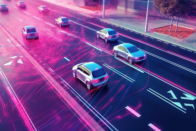 Photo smart city technology cars