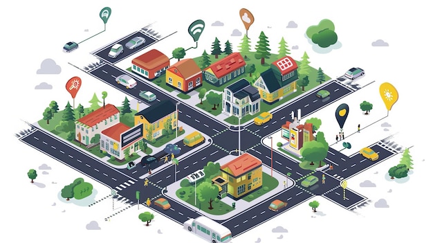 Smart city and wireless communication network icons