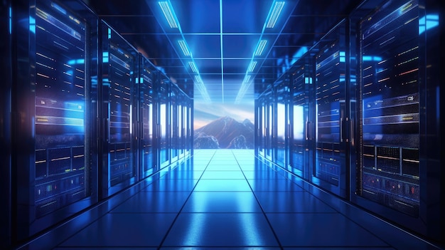 Smart data centers HD 8K wallpaper Stock Photographic Image