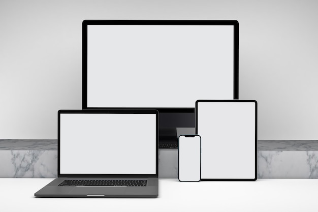 Smart Devices Front Side With White Background