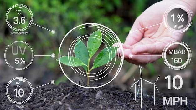 Foto raccolta di dati sull'agricoltura digitale intelligente