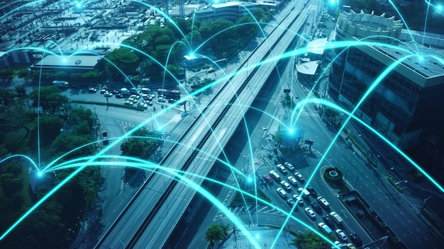 Smart digital city with connection network reciprocity over the cityscape