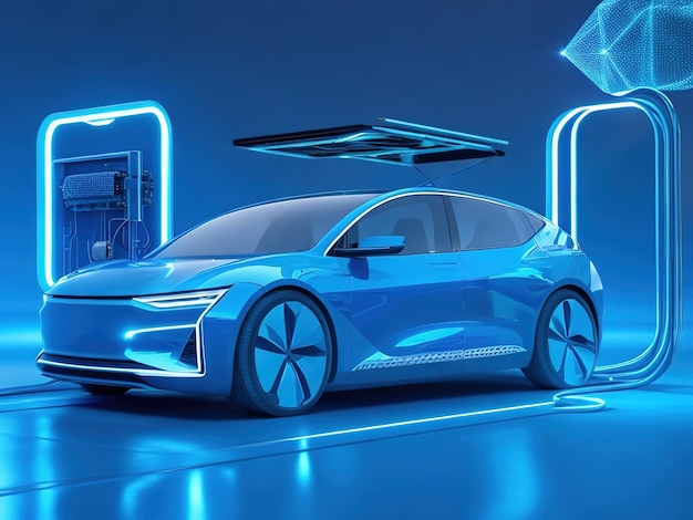 Smart futuristic car hologram HUD UI Abstract virtual graphic touch user interface Generative AI