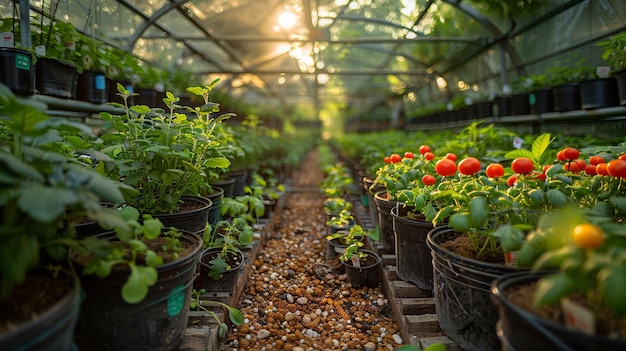 Photo smart greenhouse with automated pest wallpaper