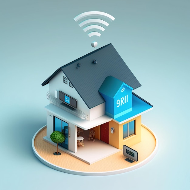 Smart home concept Afstandsbediening en home management generatieve AI