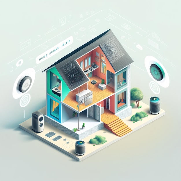 Smart home concept Afstandsbediening en home management generatieve AI