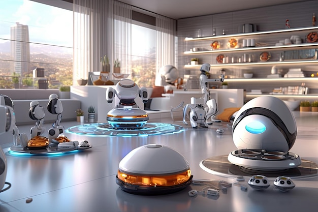 Foto smart home concept home robot generativo ai