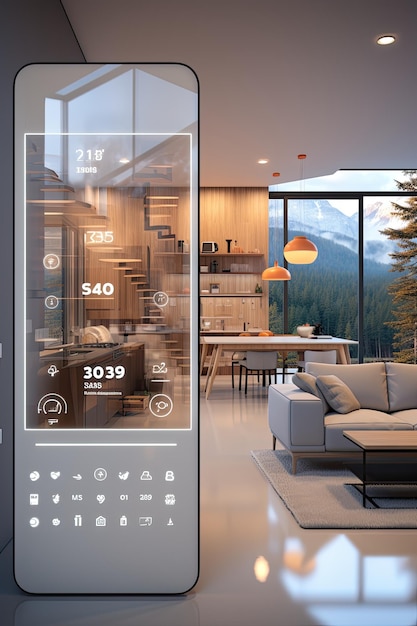 Foto smart home control app mockup design un intuitivo semplifica la domotica utilizzando l'ai