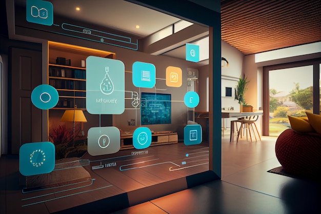 Smart Home-interface met Augmented Realty van IOT Object Interior Design