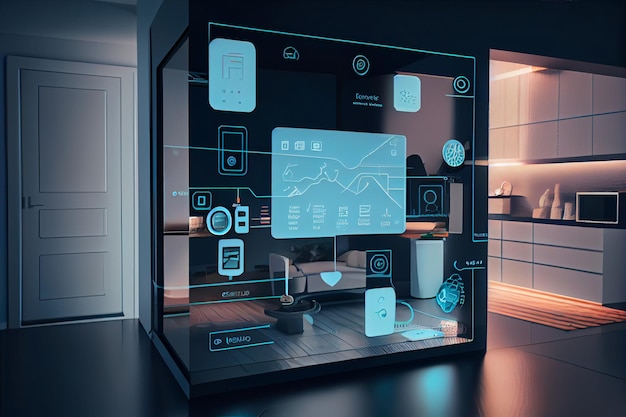 Smart Home-interface met Augmented Realty van IOT Object Interior Design