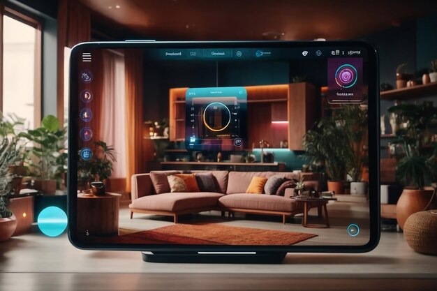 Smart home interface with augmented realty of iot object interior design generative ai