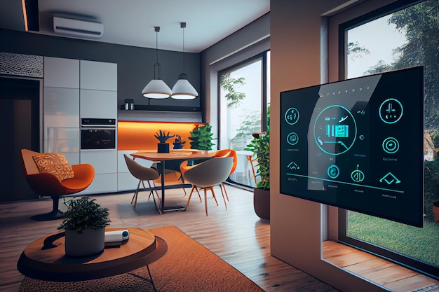 Photo smart home interface with augmented realty of iot object interior design