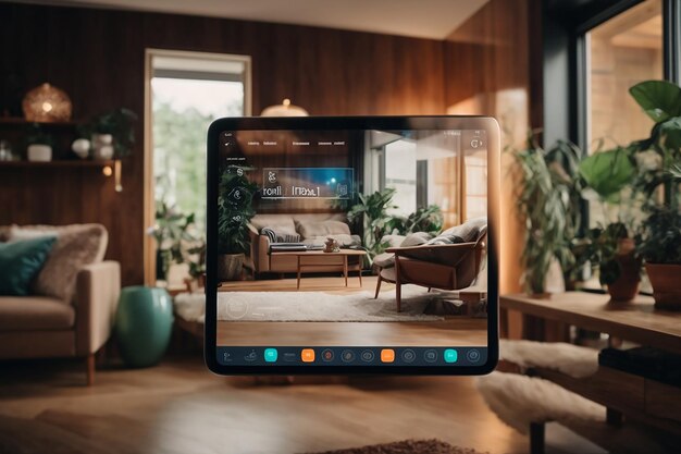 사진 iot 객체 인테리어 디자인의 증강 된 현실과 스마트 홈 인터페이스 생성 ai