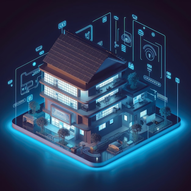 The smart home is isolated background Modern smart home systems of smart building Generate Ai