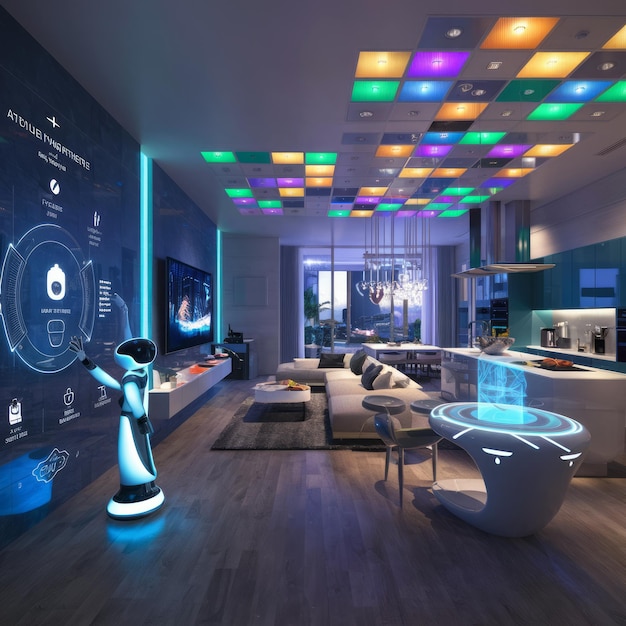 smart home technology in a modern and technologically advanced living space