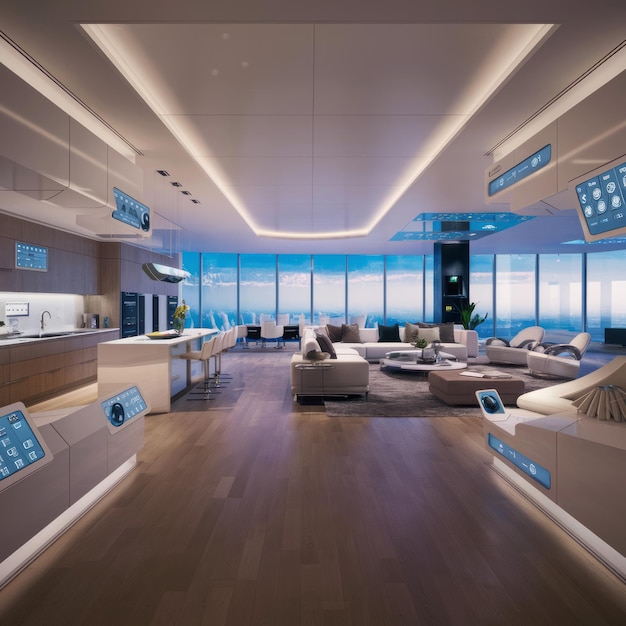 smart home technology in a modern and technologically advanced living space