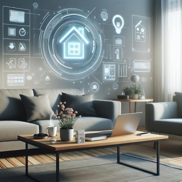 smart home technology in a modern and technologically advanced living space