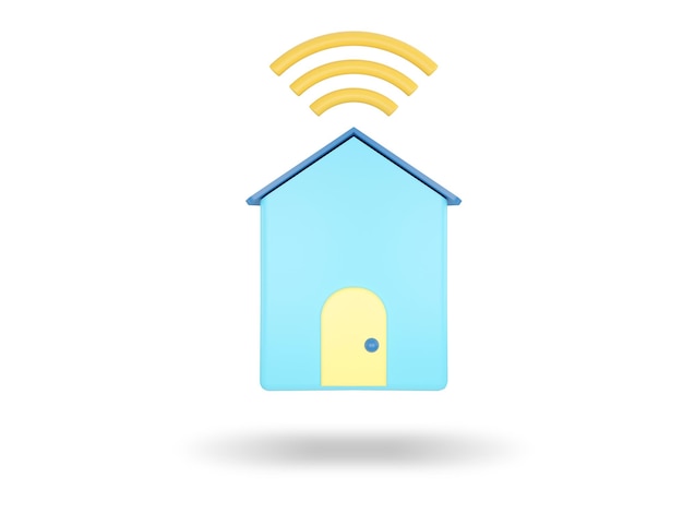 Smart Home Wireless Network 3D geeft illustratie weer