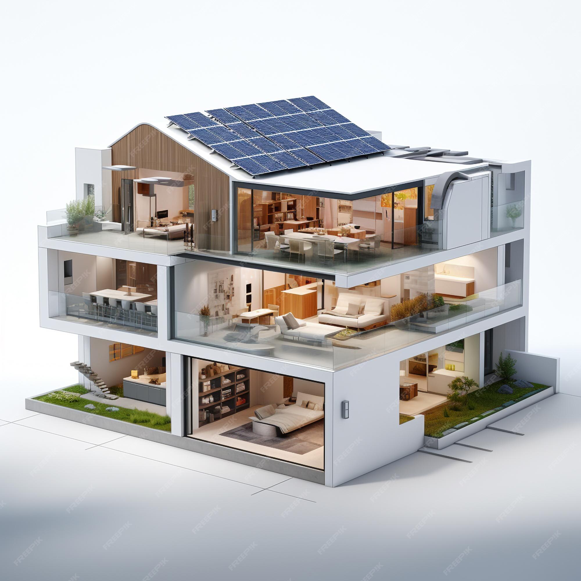 smart house 3d house illustration smart home eco energy Circuit Diagram