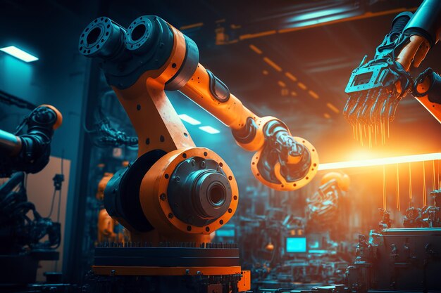 smart industry robot arm for factory production process automation technology iot generative ai