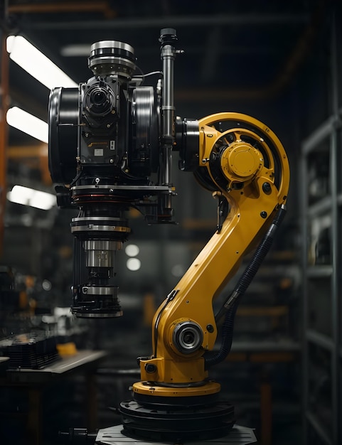 写真 自動化を示すデジタル工場技術のためのスマート産業ロボット腕