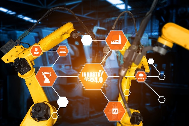 smart industry robot arms for digital factory production technology