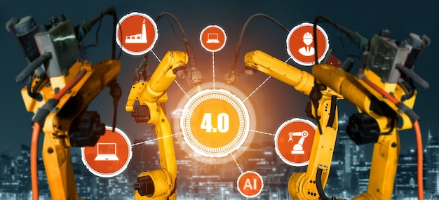 smart industry robot arms for digital factory production technology