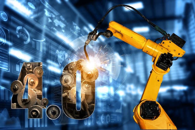 smart industry robot arms for digital factory production technology