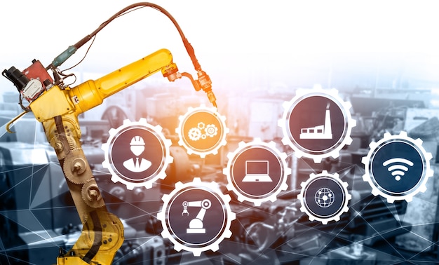 smart industry robot arms for digital factory production technology