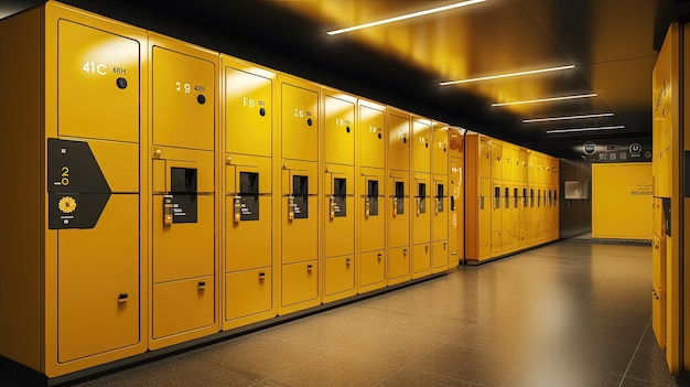 Smart lockers revolutionize package pickup in a bustling city offering convenience and efficiency With secure and automated systems Generated by AI