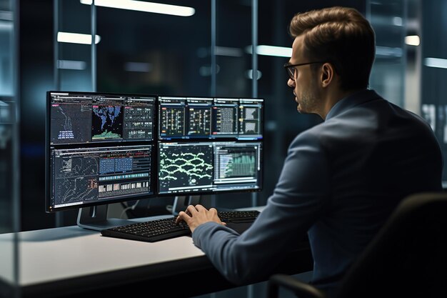 A Smart Make IT programmer works on a desktop computer