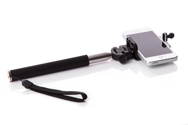 Smart phone on a selfie stick