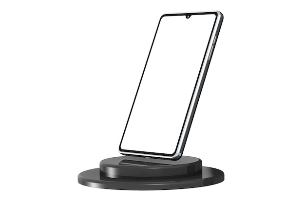 Smart phone stands on a platform