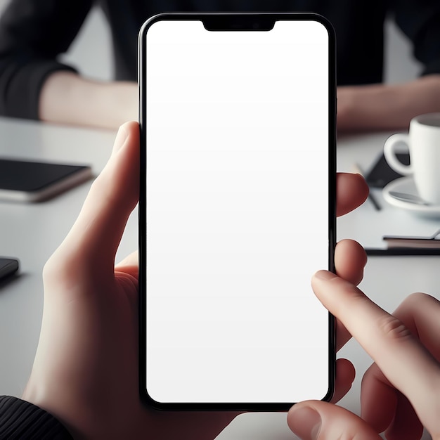 Photo smart phone and tablets blank white screen display mockup