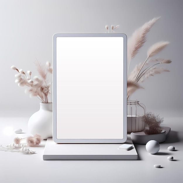 Smart Phone and Tablets Blank white Screen display mockup