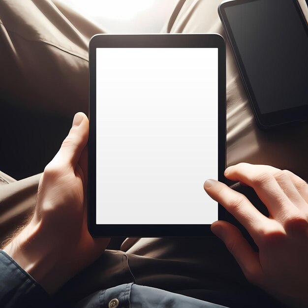 Smart Phone and Tablets Blank white Screen display mockup